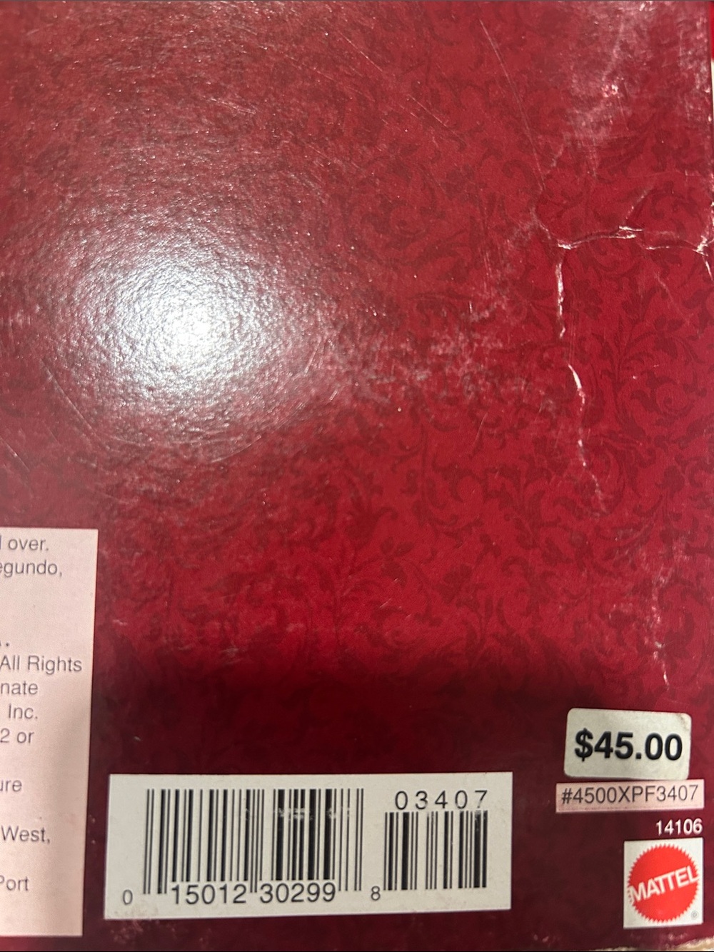 Mattel Red Patterned Gift Box Backing - Picture 3 of 4